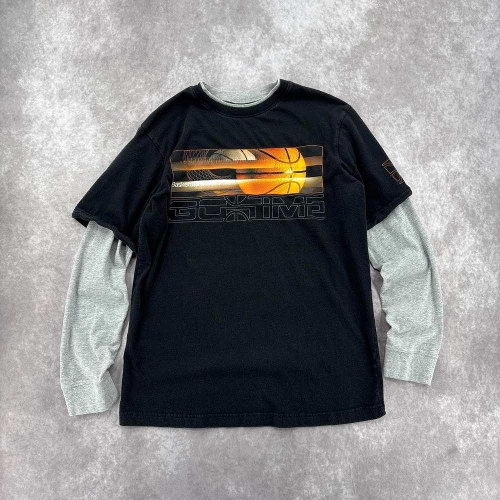 Y2K Prospirit Basketball Graphic Two Tone Long Sleeve